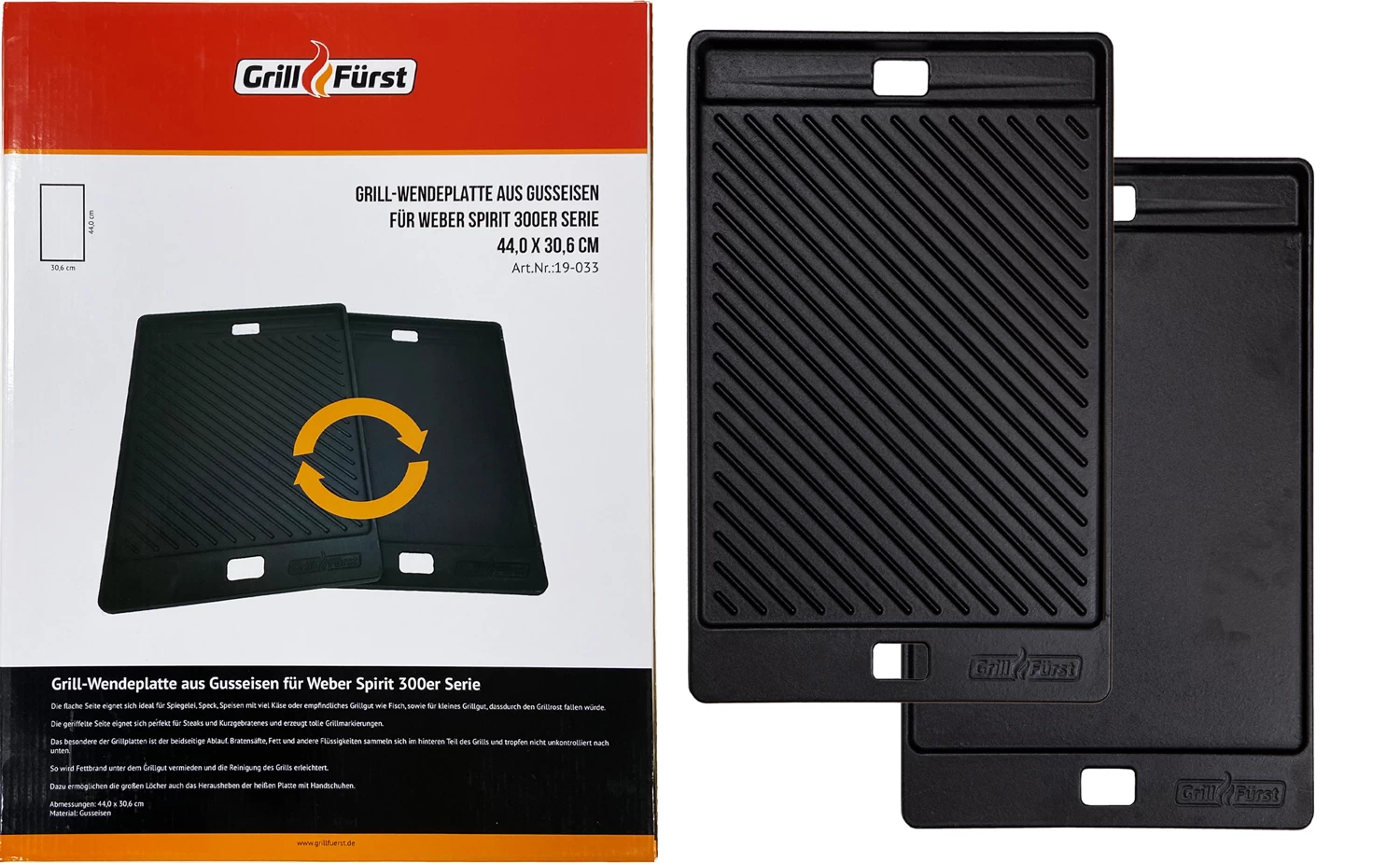 Grillfürst Grillplatte Gusseisen Für Weber Spirit 300 44,2 X 30,7 Cm 1 Grillfürst Grillplatte Gusseisen Für Weber Spirit 300 44,2 X 30,7 Cm