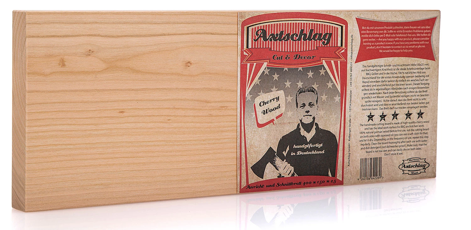 Axtschlag Anricht- Und Schneidebrett Holz (Kirsche) 1 Axtschlag Anricht- Und Schneidebrett Holz (Kirsche)