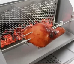 Thüros Holzkohlegrill T2 / Edelstahl Säulengrill 35x35 Cm Inkl. Windansteckblech Und Kohleschacht -Barbecue Shop 22388 Thueros Kohleschacht fuer Seitenhitze