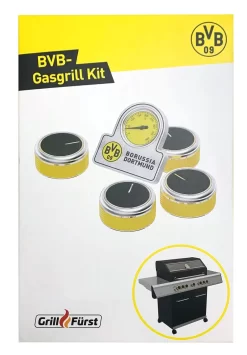 Grillfürst G520G 5-Brenner Gasgrill Borussia Dortmund Edition Mit Hochtemperaturbrenner, Heckbrenner Und Gusseisen Rosten -Barbecue Shop BVB Gasgrill Kit