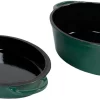 Big Green Egg Emaillierter Dutch Oven / Bräter 5,2 L Grün Oval 2XL / XLarge / Large