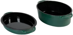 Big Green Egg Emaillierter Dutch Oven / Bräter 5,2 L Grün Oval 2XL / XLarge / Large