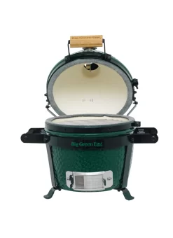 Big Green Egg Mini Keramikgrill Starter - Paket -Barbecue Shop Big Green Egg Mini EGG Carrier Mini deckel geoeffnet
