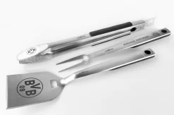 Grillfürst Premium Grillbesteck Set Mit Grillzange, -Wender Und -Gabel - Borussia Dortmund Edition In Geschenkverpackung -Barbecue Shop Borussia Dortmund Premium Grillbesteck Wender Zange Gabel