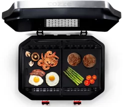 COZZE Plancha 600 / Plancha Grill Mit 2 Gusseisen Grillplatten 14 COZZE Plancha 600 / Plancha Grill Mit 2 Gusseisen Grillplatten -Barbecue Shop COZZE Plancha 600 2 Brenner Gasgrill Food Topview