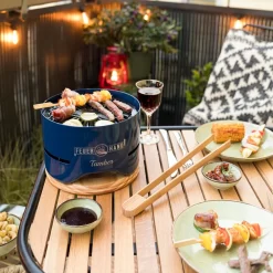 Feuerhand Tischgrill Tamber Blau -Barbecue Shop Feuerhand Tamber Tischgrill Blau Lifestyle