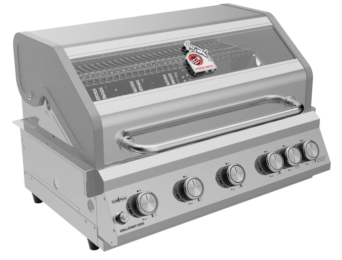 Grillfürst G591G 5-Brenner Einbaugrill - 1. FC Köln Edition - Gusseisenroste 2 Grillfürst G591G 5-Brenner Einbaugrill - 1. FC Köln Edition - Gusseisenroste – Bild 2
