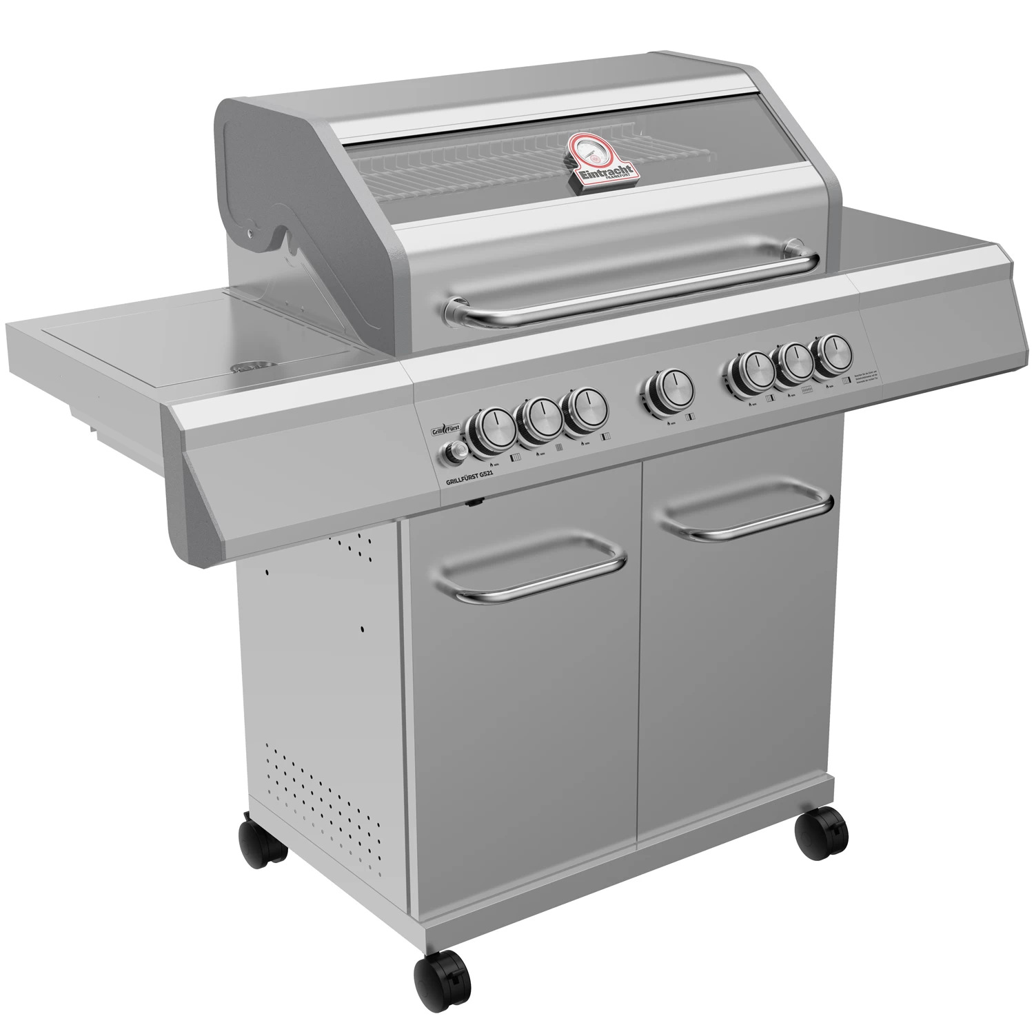 Grillfürst G521E 5-Brenner Edelstahl-Gasgrill - Eintracht Frankfurt Edition - Edelstahlroste 1 Grillfürst G521E 5-Brenner Edelstahl-Gasgrill - Eintracht Frankfurt Edition - Edelstahlroste