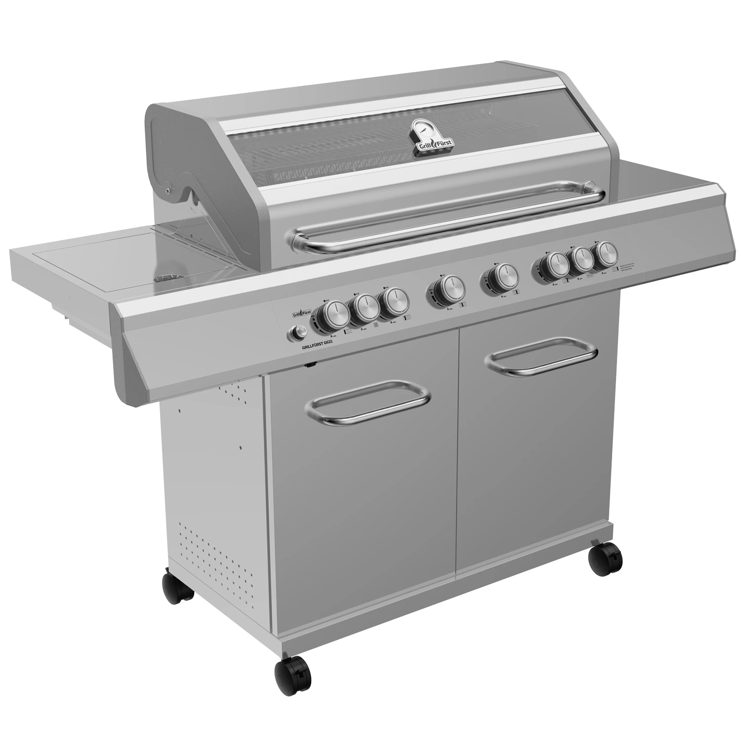 Grillfürst G621E 6-Brenner Edelstahl-Gasgrill Mit Hochtemperaturbrenner, Heckbrenner Und Edelstahl Rosten 2 Grillfürst G621E 6-Brenner Edelstahl-Gasgrill Mit Hochtemperaturbrenner, Heckbrenner Und Edelstahl Rosten – Bild 2