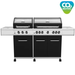 Grillfürst G750E 7-Brenner Doppelkammer - Gasgrill Mit Hochtemperaturbrenner, Seitenkocher, Heckbrenner Und Edelstahl Rosten
