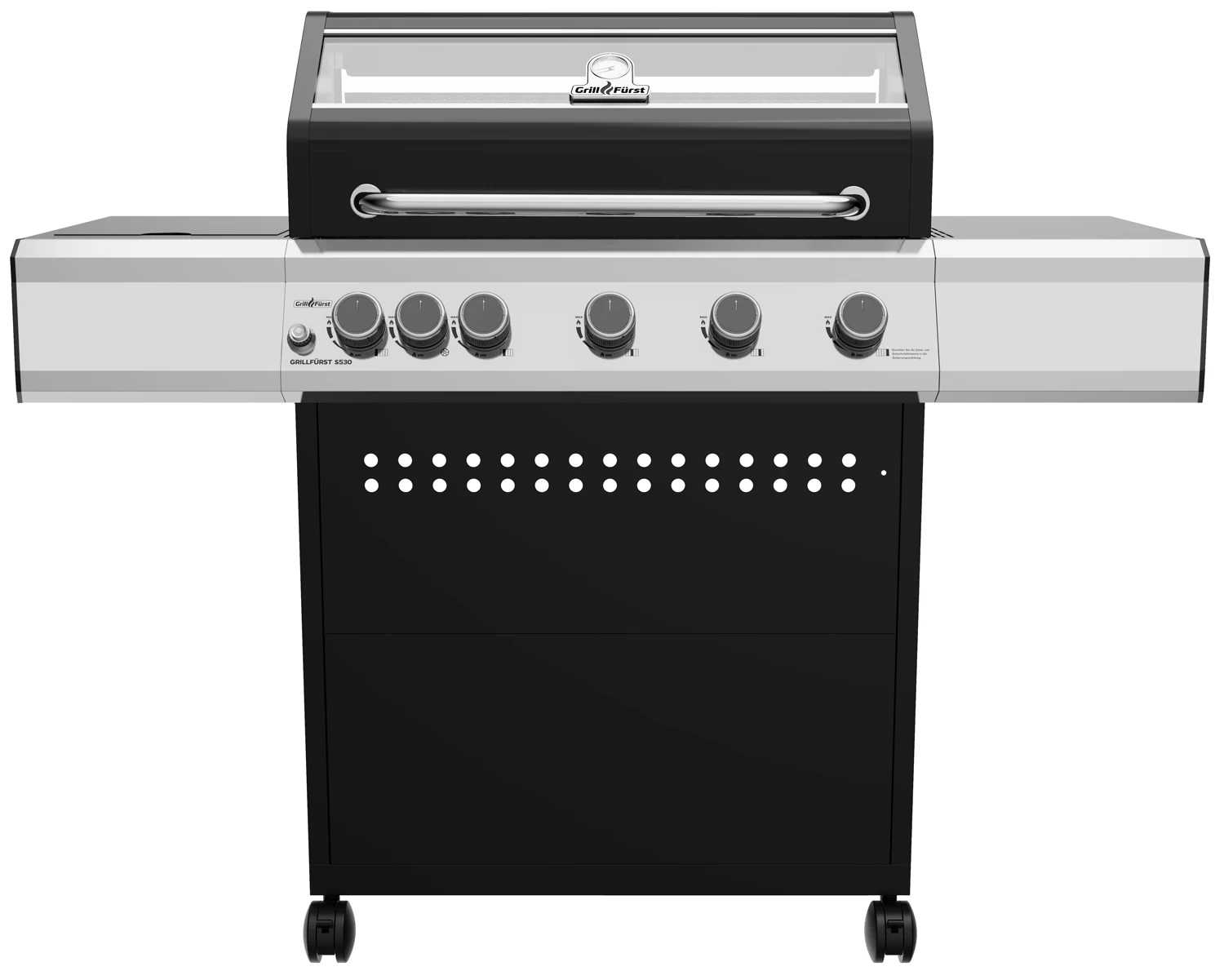 Grillfürst S530G 5-Brenner Gasgrill Mit Seitenkocher Und Gusseisen Rosten Inkl. Abdeckhaube 1 Grillfürst S530G 5-Brenner Gasgrill Mit Seitenkocher Und Gusseisen Rosten Inkl. Abdeckhaube