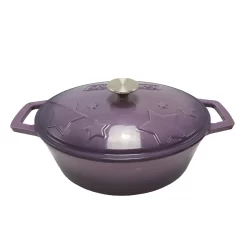 Grillfürst Dutch Oven Sternentöpfchen / Gusseisen Bräter - Emailliert - M - Lila