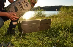 Knister Grill Original - Ausziehbarer Holzkohle Kompaktgrill -Barbecue Shop Knister Grill Holzkohle befuellen