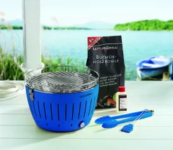 LotusGrill Classic - Holzkohle Tischgrill - Tiefblau Inkl. Tasche -Barbecue Shop LotusGrill Classic Balkongrill Tischgrill Tiefblau 340