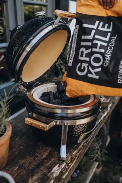 Monolith ICON Black Keramikgrill Tischgrill Inkl. Gestell -Barbecue Shop Monolith Icon Holzkohle befuellen