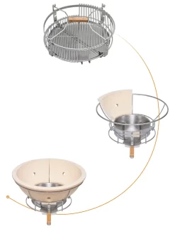 Monolith Grill CLASSIC BBQ GURU - PRO-Serie 2.0 Schwarz - MIT Gestell Und Seitentischen -Barbecue Shop Monolith Pro Serie SGS Grillrost System