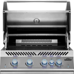 Napoleon 700-Series 32" BIG32 Edelstahl Einbaugrill Inkl. Drehspieß - Modell 2023 -Barbecue Shop Napoleon Einbaugrill BIG32 Warmhalterost Edelstahl hinten