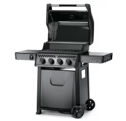 Napoleon Freestyle 425 Gasgrill, Graphit - Modell 2023 - X-DEAL Inkl. Abdeckhaube Und Gussplatte -Barbecue Shop Napoleon Freestyle 425 graphit side Deckel offen