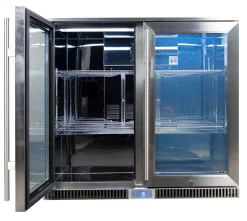 Napoleon Outdoor - Kühlschrank, 210 Liter, 2-türig Mit Doppelverglasung Und LED Beleuchtung - Wasserdicht Nach IP24 29 Napoleon Outdoor - Kühlschrank, 210 Liter, 2-türig Mit Doppelverglasung Und LED Beleuchtung - Wasserdicht Nach IP24 -Barbecue Shop Napoleon Outdoor Kueche Kuehlschrank leer Tuer offen links