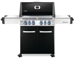 Napoleon Prestige 500 Gasgrill, Schwarz - Mit Safety Glow - X-DEAL Inkl. Grillthermometer, Schneidebrett Und Windschild Für SIZZLE ZONE