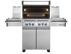 Napoleon Prestige Pro 500-3 Edelstahl Gasgrill Inkl. Drehspieß - X-DEAL Inkl. Napoleon Holzkohlegrill Kugelgrill Ø 57cm -Barbecue Shop Napoleon Prestige Pro 500 offen 01 1
