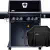 Napoleon Rogue SE 525 Gasgrill - All-black - Mit Edelstahlrosten, Sizzle Zone Und Heckbrenner - Grillfürst Edition Inkl. Abdeckhaube Im Karton - Modell 2022