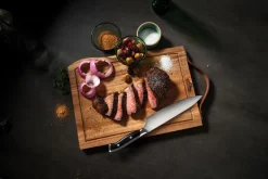 Napoleon President's Edition Schneidebrett Holz Inkl. PRO Chefmesser -Barbecue Shop Napoleon Schneidebrett Chefmesser Fleisch schneiden