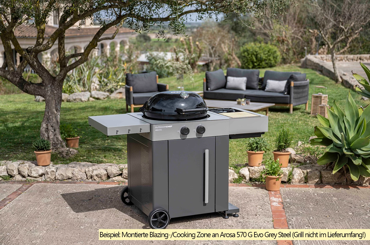 Outdoorchef Blazing Zone + Cooking Zone Kit Plus Für Arosa Evo Grey Steel 1 Outdoorchef Blazing Zone + Cooking Zone Kit Plus Für Arosa Evo Grey Steel