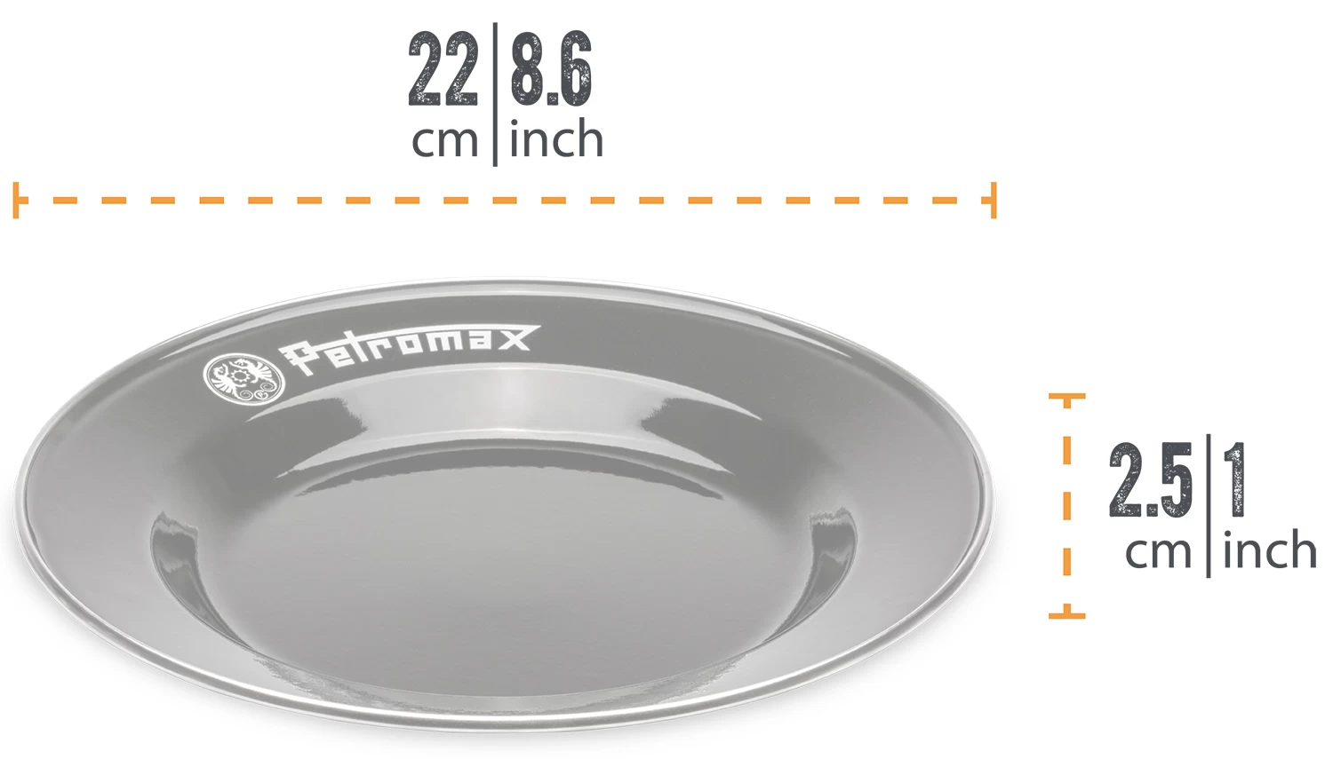 Petromax Emaille Teller / Ø22 Cm / Schwarz, 2 Stück 1 Petromax Emaille Teller / Ø22 Cm / Schwarz, 2 Stück