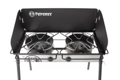 Petromax Gastisch / Gaskocher GE90 Mit Mehrfachbrenner -Barbecue Shop Petromax Gastisch ge90 von oben Doppelbrenner