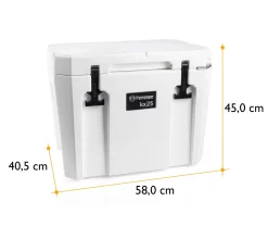 Petromax Kühlbox 25 Liter Alpenweiß - Grillfürst DEAL Inkl. Sitzkissen, Haft-Unterlage Und Einsatzkorb