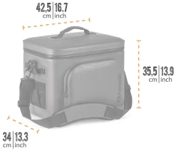 Petromax Kühltasche 22 Liter / Sandfarben -Barbecue Shop Petromax Kuehtasche 22Liter Abmessungen 2
