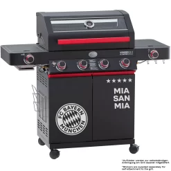 Rösle Videro G4-S VARIO+ Schwarz Gasgrill - FC Bayern Edition - Inkl. FC Bayern Abdeckhaube, Grillzange, Grillbürste Und Grillhandschuhe -Barbecue Shop Roesle FC Bayern Muenchen Gasgrill Videro G4 S