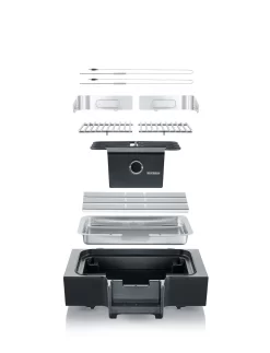 Severin Elektrogrill Tischgrill SEVO G - Boost Zone 500°C - 3.000 W -Barbecue Shop Severin Elektrogrill Sevo G pg8104 explosion