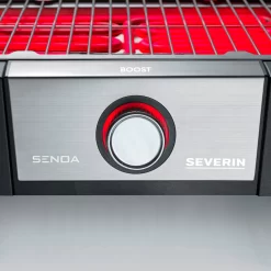 Severin Elektro Tischgrill SENOA Boost - Boost Zone 500°C - 3.000 W -Barbecue Shop Severin Senoa boost s PG8113 Drehknopf beleuchtet rot