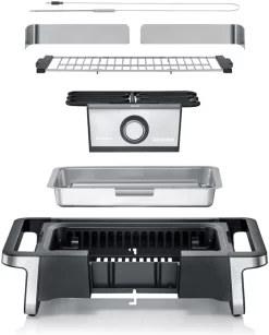 Severin Elektro Tischgrill SENOA Boost - Boost Zone 500°C - 3.000 W -Barbecue Shop Severin Senoa boost s PG8113 explosion