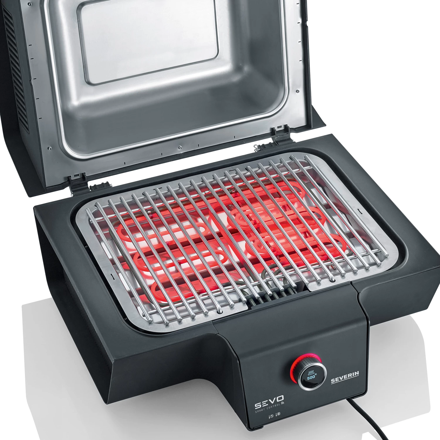 Severin Elektrogrill SEVO Smart Control GT - Boost Zone 500°C - Mit Deckel - 3.000 W - Inkl. Grillfürst Premium Grillbesteck Set Und Premium Grillbürste 6 Severin Elektrogrill SEVO Smart Control GT - Boost Zone 500°C - Mit Deckel - 3.000 W - Inkl. Grillfürst Premium Grillbesteck Set Und Premium Grillbürste – Bild 6