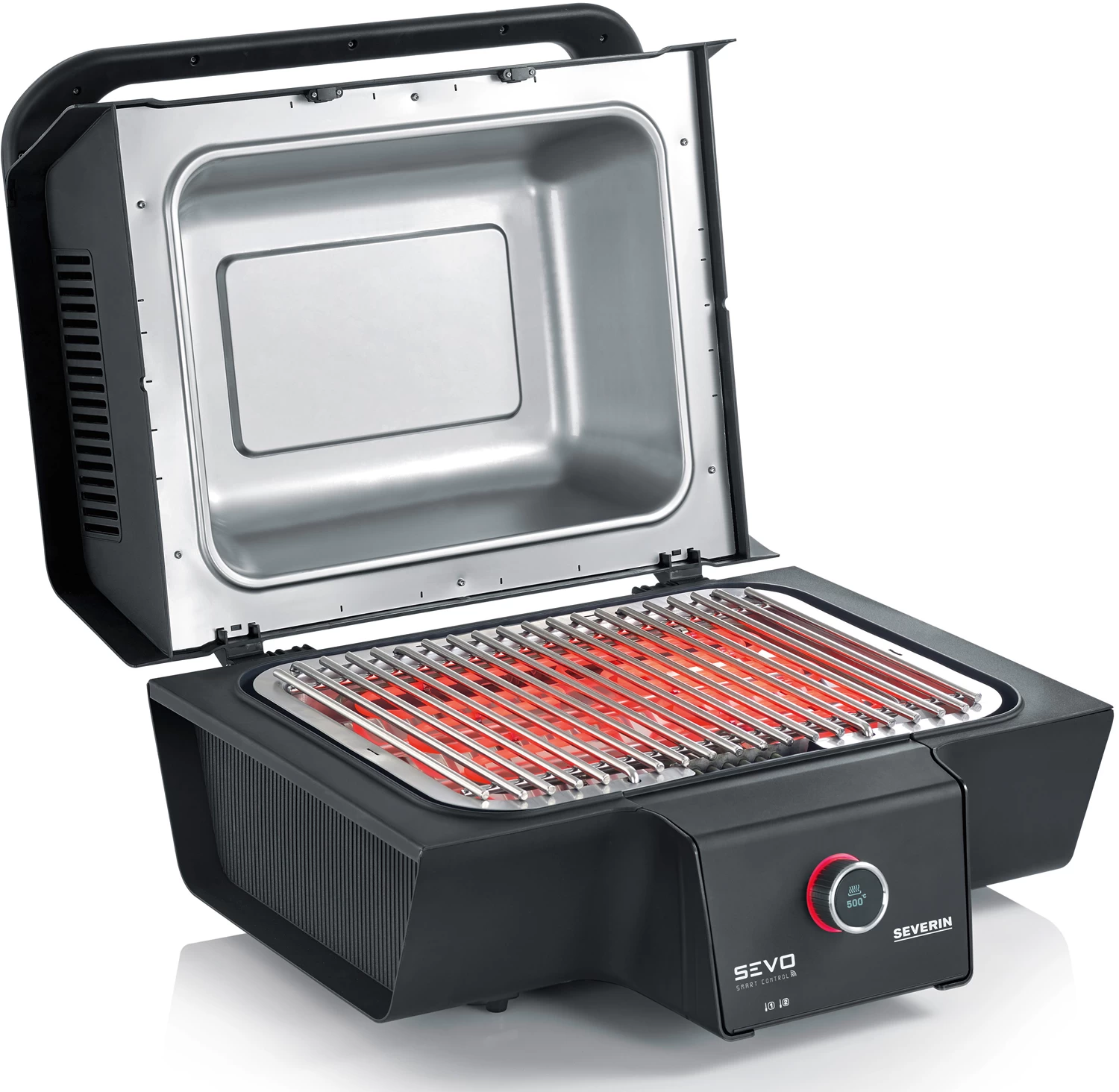 Severin Elektrogrill SEVO Smart Control GT - Boost Zone 500°C - Mit Deckel - 3.000 W - Inkl. Grillfürst Premium Grillbesteck Set Und Premium Grillbürste 5 Severin Elektrogrill SEVO Smart Control GT - Boost Zone 500°C - Mit Deckel - 3.000 W - Inkl. Grillfürst Premium Grillbesteck Set Und Premium Grillbürste – Bild 5