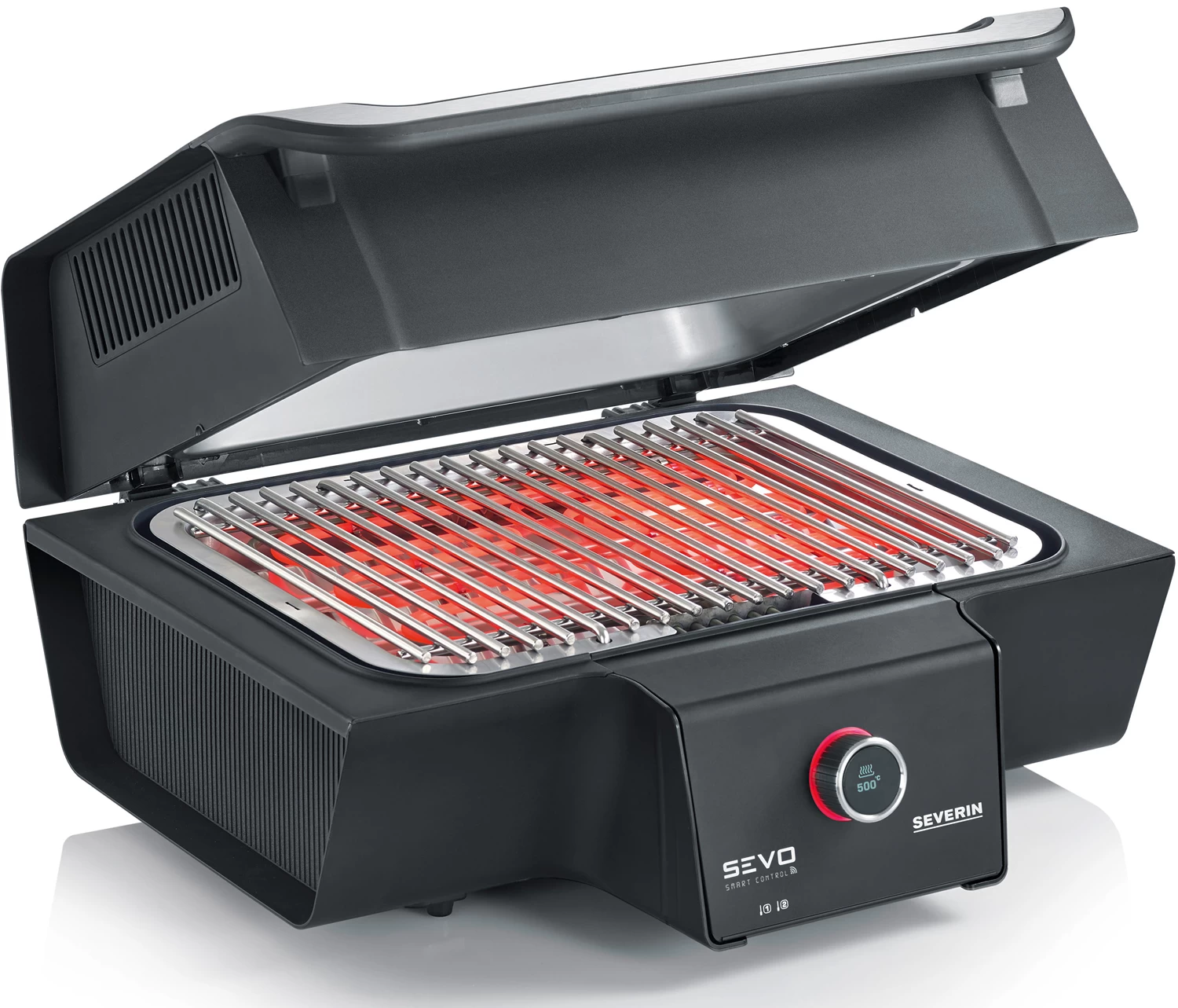 Severin Elektrogrill SEVO Smart Control GT - Boost Zone 500°C - Mit Deckel - 3.000 W - Inkl. Grillfürst Premium Grillbesteck Set Und Premium Grillbürste 4 Severin Elektrogrill SEVO Smart Control GT - Boost Zone 500°C - Mit Deckel - 3.000 W - Inkl. Grillfürst Premium Grillbesteck Set Und Premium Grillbürste – Bild 4