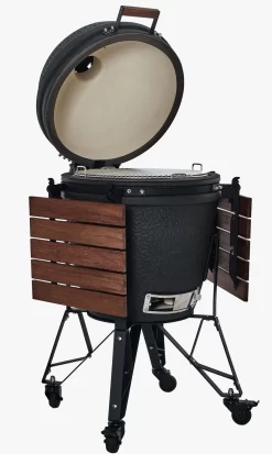 The Bastard Keramikgrill Urban Large - Complete - Schwarz Matt - Modell 2023 18 The Bastard Keramikgrill Urban Large - Complete - Schwarz Matt - Modell 2023 -Barbecue Shop The Bastard Urban Large Keramikgrill BU201 Deckel offen