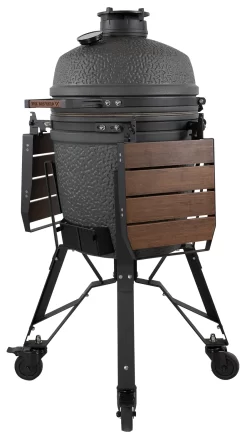 The Bastard Keramikgrill VX Medium - Complete - Schwarz Matt - Modell 2023 -Barbecue Shop The Bastard VX Keramikgrill Medium Komplett Seitenablagen abgeklappt