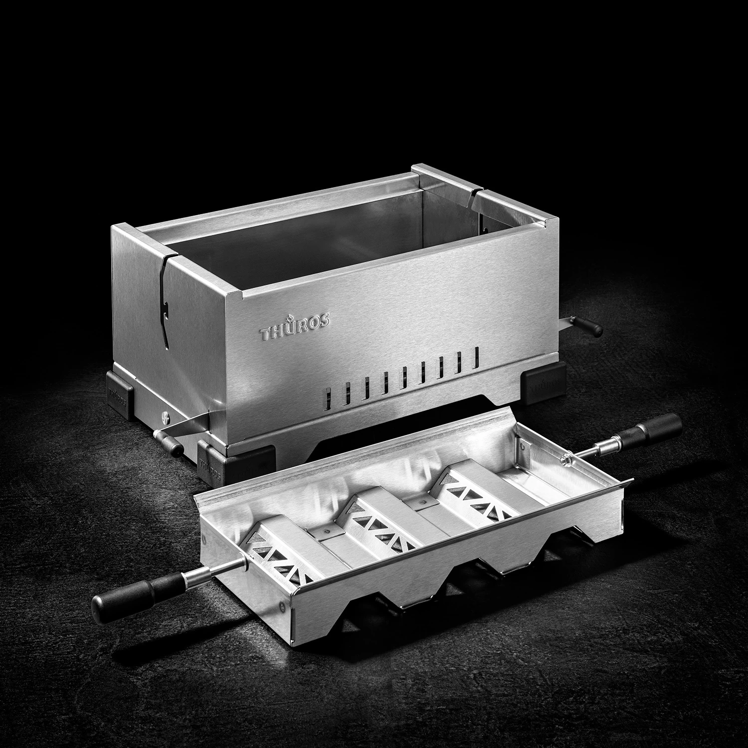 Thüros PRO1 - Modularer Holzkohle Tischgrill Mit Edelstahlrost 2 Thüros PRO1 - Modularer Holzkohle Tischgrill Mit Edelstahlrost – Bild 2